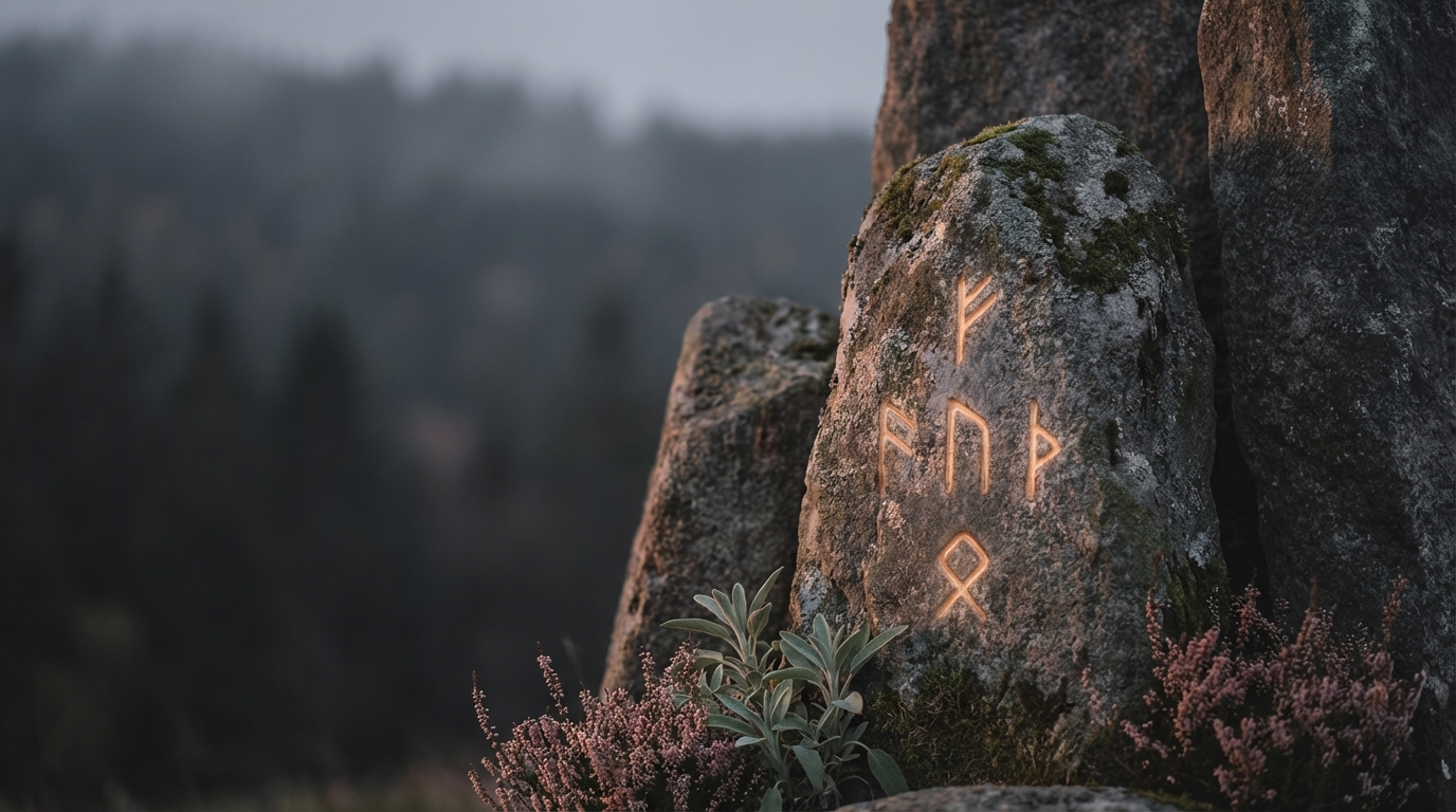 Elder Futhark Runes carved in stone