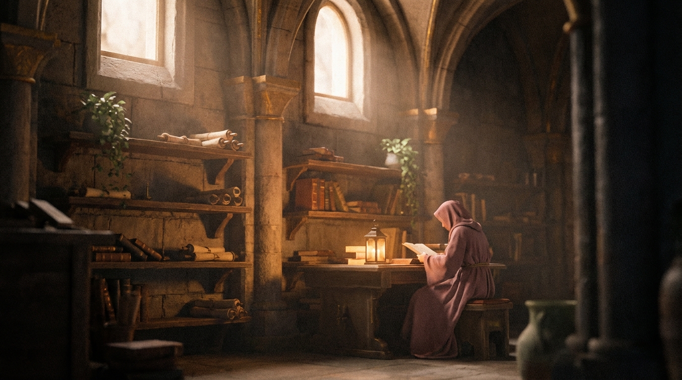 Reflection of person in still water